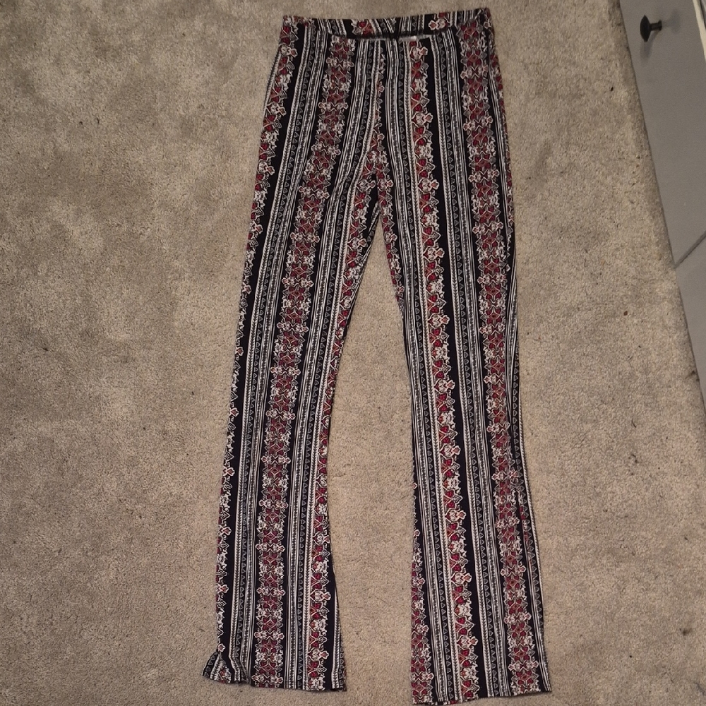 Divided Black and White Patterned Pants